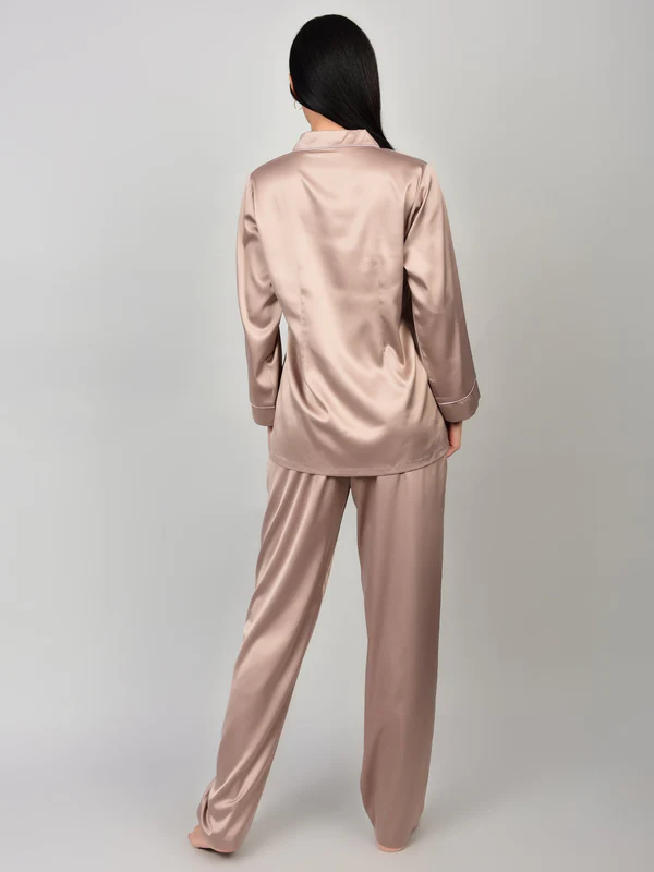 Emerald Teal Satin Maxi Nightgown with Lace Trim - Image 4