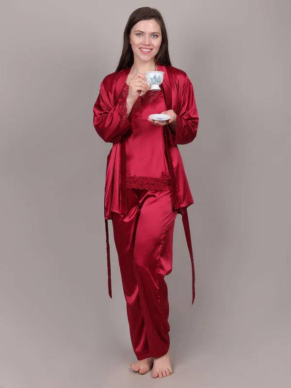 Maroon Nightdress Set - Image 4