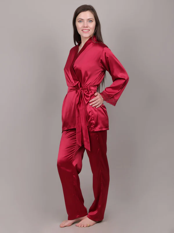 Maroon Nightdress Set - Image 3