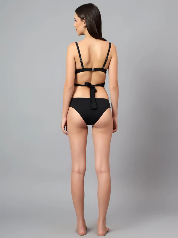 Black Twist Front Bikini Set (Top & Bottom) - Image 3