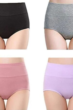 Women’s High-Waisted Full Coverage Panties (Pack of 4)