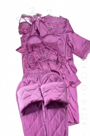 Royal Orchid" 11-Piece Luxury Satin Set with Slippers
